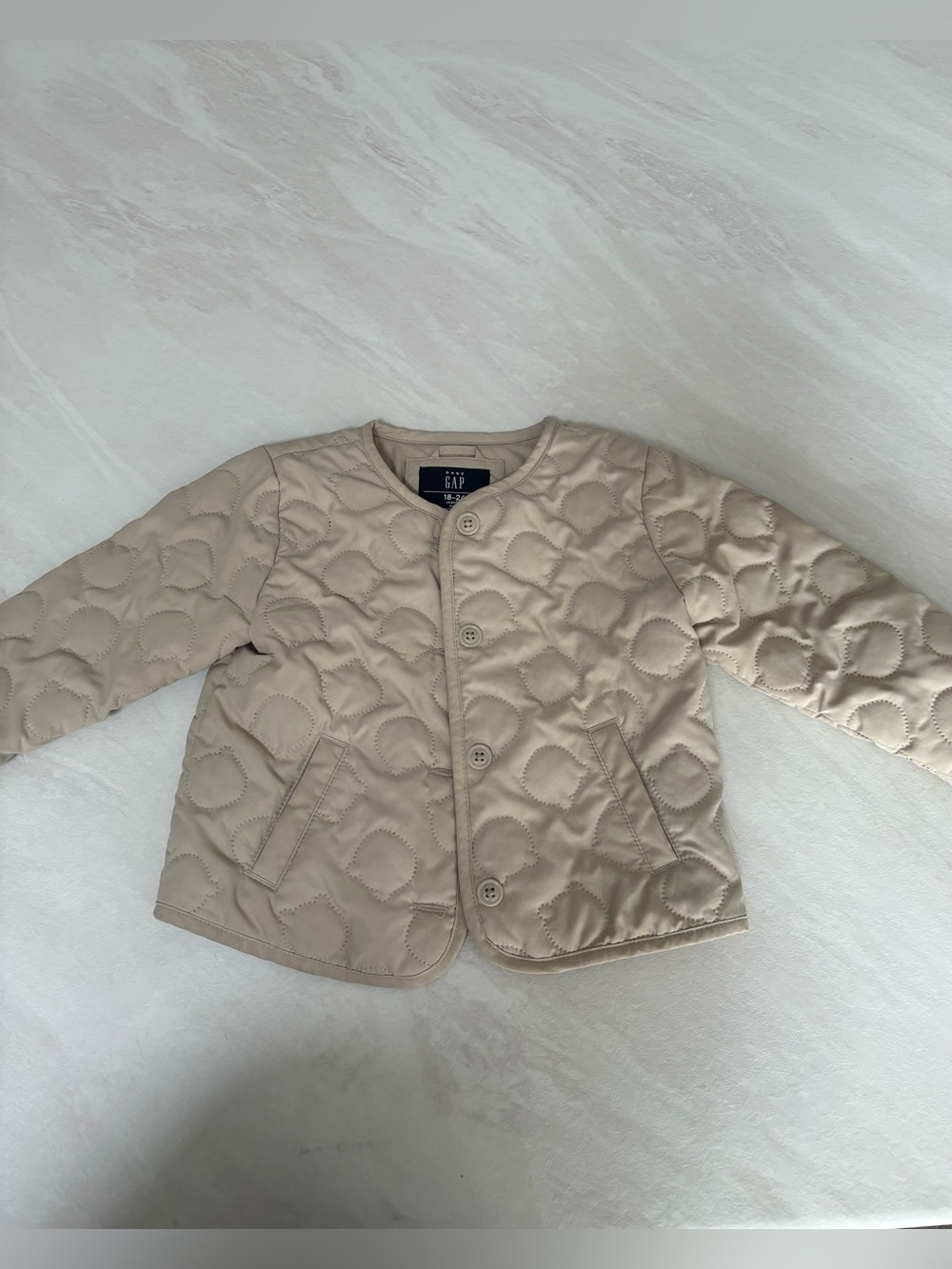 GAP Quilted Light Beige Girls' Puffer Jacket
